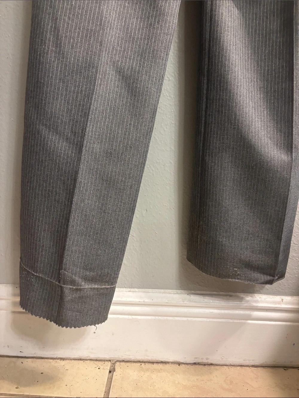 Emile Duval Gray Pinstripe Suit Jacket and Trousers - Classic Tailored Look